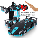 38 cm RC Car 2.4Ghz Induction Transformation Robot 1:12 Deformation Electric Remote-controlled Sports Cars Toy for Children A03