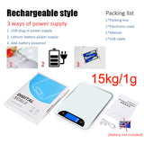 5/10/15kg 1g Digital Weighing Scales Stainless Steel Electronic Food Diet Balance Measure Tools Kitchen Coffee Jewelry Scales