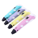 Hot 3D Pen DIY Printer Pen LED Painting PLA Filament Children Printing Pens For Designer Kids Drawing Pen Gifts Educational Toys
