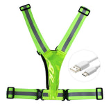 LED Reflective Vest USB Rechargeable LED Light Up Vest High Visibility Adjustable Running Vest Safety Night Running Gear 2023