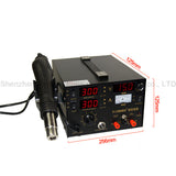 Saike 909D Soldering Iron Station Hot Air Gun Station+Electricity Soldering Iron+Power Supply 3 in1 Soldering Rework Station