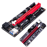 Ver009S PCI-E Riser Card 1X-16X Extender with 4 Solid Capacitors Dual-6pin 4 Pin Graphics Extension ETH Mining Powered Riser