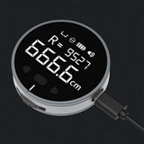Aluminum Alloy + Silicone Portable Small Q Electronic Ruler Tape HD Rechargeable for Woodworking Rangefinders 53x15mm Black