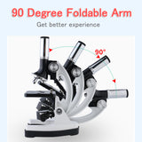 Microscope Set with Accessories Kit 100X-1200X Children Kids Students All-Metal Microscope Biology Biological Scientific Lab