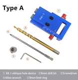Aluminum Pocket Hole Jig System Kit Professional All-Metal Pocket Screw Jig Adjustable Hole Pitch 15° Angled Drill Guides