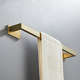 Self Adhesive Bathroom Towel Rack Brush Gold Roll Holder Robe Hooks Wall Haning Stainless Steel Bathroom Hardware Accessories
