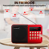 New Mini Portable Radio Handheld Digital FM USB TF MP3 Player Speaker Rechargeable