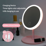 Led Makeup Mirror M007-1 USB Storage LED Face Mirror Adjustable Touch Dimmer Led Vanity Mirror Stand Up Desk Cosmetic Mirror