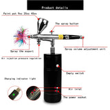 New Arrival Airbrush Set Air Compressor Airbrush Paint Spray Gun USB Rechargeable Oxygen Injector For Nail Art Tattoo Craft Cak
