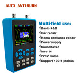 DSO2512G 120M Bandwidth Dual Channel Oscilloscope 2.8 Inch Display 10mV Minimum Vertical Sensitivity FFT Spectrum Analysis