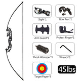 45-50lbs Archery  Hunting Bow With arrow Accessories Outdoor Takedown Bow Fishing Right Hand Game Practise Tool Shooting Darts
