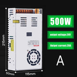 500W Battery Charger Aluminium Case Current and Voltage Dual Display 110V 220V lifepo4 Charger Power Supply 24V 20A / 36V 13.8A/