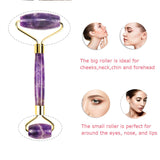 Amethyst Jade Facial Massage Roller Relax Weight Loss Natural Jade Quartz Scraper Massager Roller Jade Beauty Skin Tool XA67Z