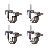 4Pcs Furniture Caster Wheels No Noise Swivel Soft Rubber Rollers with Thread Stem for Office Chair Cart Trolley Workbench 1inch