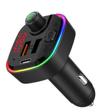 Car Radio Bluetooth 5.0 Adapter FM Transmitter Music Player Hands Free Kit QC3.0 with Dual USB C Charger