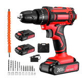 36V 12V Impact Cordless Drill Power Tools Wireless Drills Rechargeable Drill Set for Electric Screwdriver Battery Driller Tool