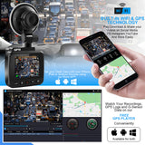 4K Dual Dash Cam Built-in WiFi Front 4K/2K 1080P Dual Dash Camera for Carswith WiFi GPS, 2 inch IPS screen,G-sensor,night vision