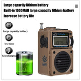 Upgraded Full Band Radio Portable FM/MW/SW/WB Radio Receiver Bluetooth 5.0 Speaker TF Music Player Support Alarm Clock Lock