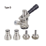 Draft Beer Homebrew Keg Coupler with Ball Lock Quick Disconnect(QD) Adapter Beer Dispenser Type S/D