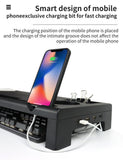 Computer Monitor Stand Display Heightening Bracket Monitor Riser Stand with 3Pcs USB Port Desktop Organizer with Phone Holder