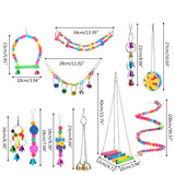 066E 5/6/10 Pcs Bird Training Toys Parrot Chew Toy Safe Swing Hammock Perch Ladder Ball for budgie Parakeet Cockatiel Macaw