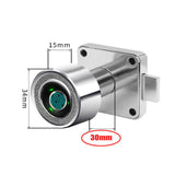 Cabinet Lock Smart Fingerprint 20 Lock Biometric Drawer Lock 30 Fingerprints Rechargeable Keyless Electronic Lock