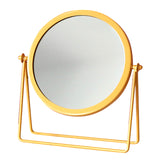 Light Luxury Retro European Metal Gold Home Desktop Geometry Mirror Makeup Mirror Dormitory Makeup Mirror