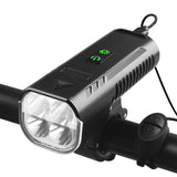 Bike Front Light with Horn USB Rechargeable Bicycle Headlight Waterproof Cycling Night Riding Light Lamp 8 Lighting Modes