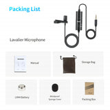 SHOOT Mini Lavalier Microphone Condenser Clip On Lapel Mic Wired Microphone Audio Video Record for Laptop Computer Mobile Phone
