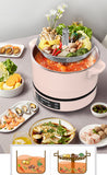220V 4L Household Electric Hotpot Automatic Lift Hot Pot  Maker Machine Sugar-free Rice Cooker  EU/AU/UK/US Plug