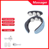 6 Heads Neck Massager Shoulder Cervical Massager Multifunctional Electric Hot Compress Pulse Neck Protector Rechargeable Massage
