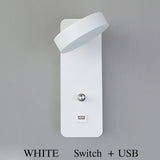 Led indoor wall lamps with Switch USB Charge wall light 3 Color 9W   lighting For home Bedside Stairway Sconce luminaria