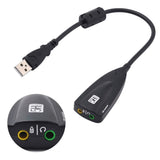 External USB Sound Card 7.1 Adapter 5HV2 USB Sound Antimagnetic Audio Headset Microphone 3.5mm Jack for Laptop PC