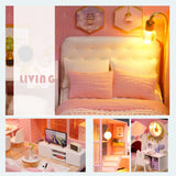 DIY Doll House Wooden Doll Houses Miniature Dollhouse Furniture Kit Toys Casa for Children Christmas Gift  L026