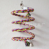 New 160cm Long Parrot Bird Toys Pet Bird Parrot Standing Rope Bird Cage Decoration Climbing Toy Parrot Bird Cage Toys Rope Bell