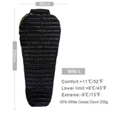 Ultra-Light Adult Outdoor Camping Down Sleeping Bag Nylon Mummy Three Season Goose Down Sleeping Bag