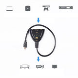 3 Port HDMI Splitter Cable 1080P Switch Switcher HUB Adapter for HDTV PS4 Xbox Black