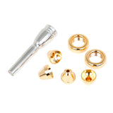 Brass Silver Plated Trumpet Mouthpiece Set Suitable for 3C 2C 2B 3B Horn Mouthpiece for Beginners &amp; Professional Players