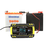 Jump Starter Wire Car Battery LCD Display Short Start Function  Car Battery Charger 12V 8A 24V 4A New Auto Recharge For 12/24V