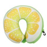 Fruit U Shaped Travel Pillow Nanoparticles Neck Pillow Watermelon Lemon Kiwi Orange Car Pillows Soft Cushion Home Textile