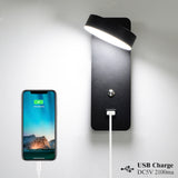 Led indoor wall lamps with Switch USB Charge wall light 3 Color 9W   lighting For home Bedside Stairway Sconce luminaria