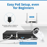8ch 5MP POE Kit H.264+ NVR CCTV Security System Outdoor Waterproof 2MP IR IP Camera with Mic Audio Record Surveillance SANNCE