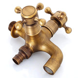 European Wall Mounted Brass Water Faucet Classic Antique Water Tap Dual-purpose for Home Garden Bathroom Bath Elegant