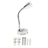 DC12V 24V RV Boat LED Reading Light Dimmable Flexible Gooseneck Wall Lamp for Truck Motorhome Yachts Cabin with USB Charger Port