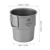 300ml Titanium Cup Camping Tea Cup Outdoor Water Mug with Foldable Handles for Home Outdoor Camping Hiking Backpacking Picnic