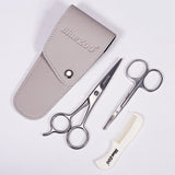Bluezoo 3Pcs/Set Beard Care Set Professional Hair Beard Scissors Nose Hair Scissor and Comb for Men Beard Trimming