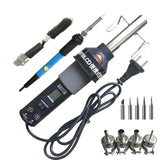 New Eu Plug,Gj-8018Lcd 220V 450W Degree Adjustable Electronic Heat Hot Air Desoldering Soldering Station+Electric Soldering Iron