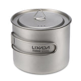 Lixada 900ml Ultralight Titanium Cup Mug Portable Hanging Pot Outdoor Camping Picnic Water Mug Cup Tableware Cookware with Lid