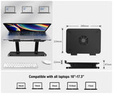 Multifunction Laptop Stand with Cooling Fan + 4Pcs USB Port, Height Adjustable Lapdesk Desktop Orangizer Tablets Holder