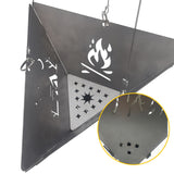 Triangular Wood Burning Stove Portable Camping Hanging Stove Outdoor Barbecue Stainless Platform